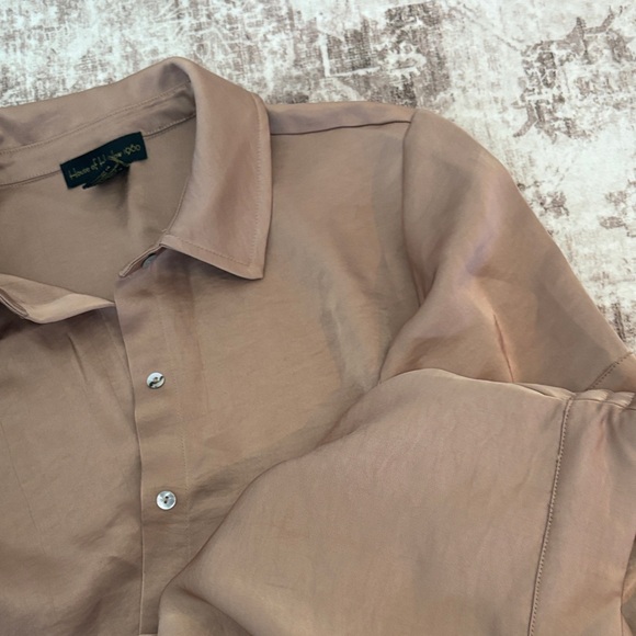 House of Harlow 1960 Soft Nude Wide-Leg Satin Pant Set - Picture 6 of 6